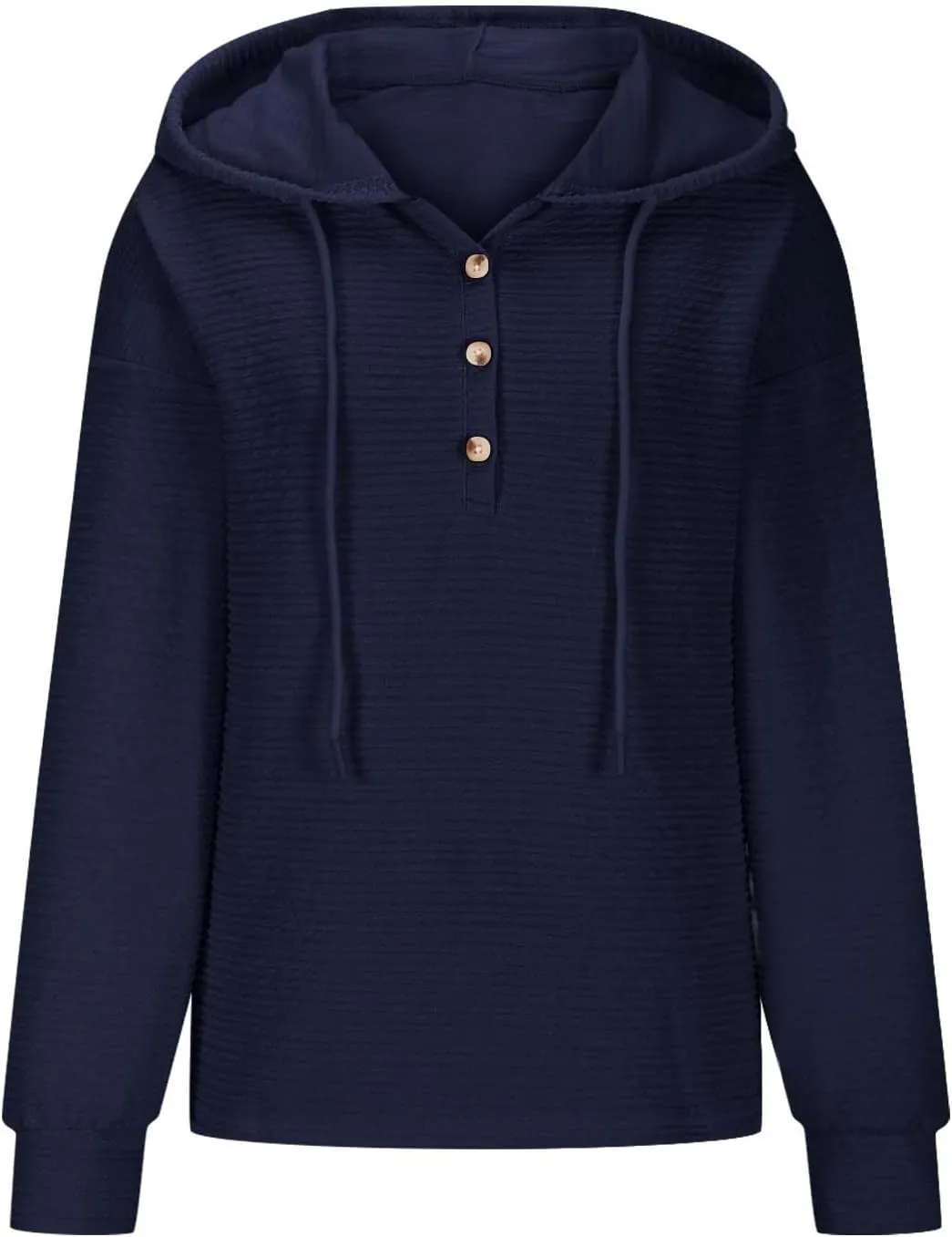 2024 Fall Womens Oversized Hoodies V Neck Solid Color Sweaters Fashion Casual Drawstring Pullover Going Out Clothes