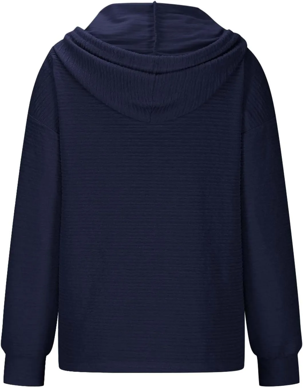 2024 Fall Womens Oversized Hoodies V Neck Solid Color Sweaters Fashion Casual Drawstring Pullover Going Out Clothes
