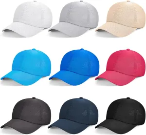 9 Pcs Mesh Baseball Cap Bulk Unisex Breathable Sun Hat Sports Running Hats Adjustable Size Plain Blank Trucker Hat