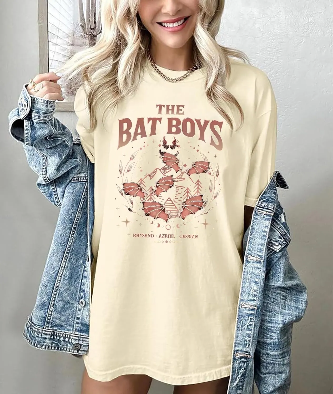Acotar Velaris Shirts Women Oversized Vintage Book Tshirt The Night Court T-Shirt Bat Boys Graphic Tee Tops