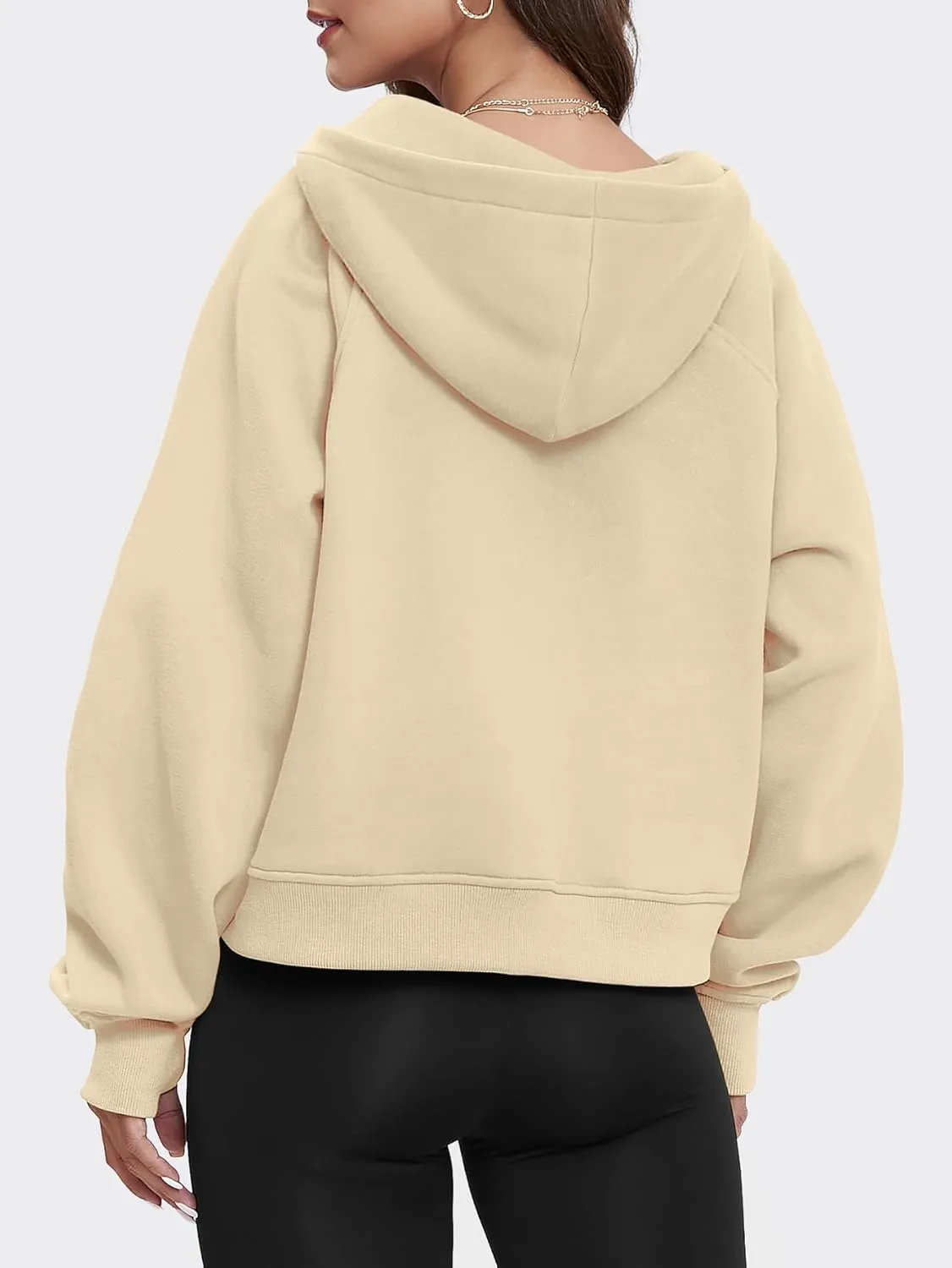 ATHMILE Sweatshirts For Women Cropped Hoodies Half Zip Fleece Pullover Winter Clothes Quarter Zip Up 2023 Outfits Sweater