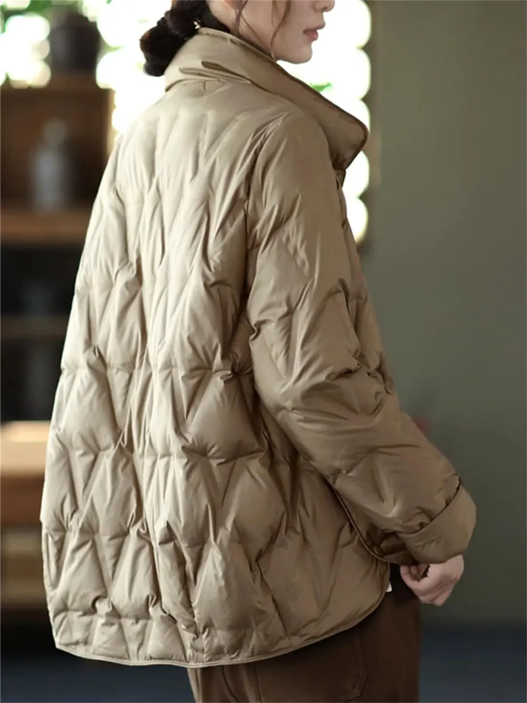 Autumn Winter Women Single-Breasted Warm Short Puffer Coat Female White Duck Down Jacket Parka Snow Outwears