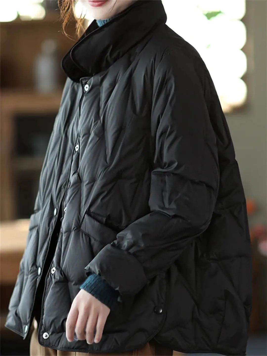 Autumn Winter Women Single-Breasted Warm Short Puffer Coat Female White Duck Down Jacket Parka Snow Outwears