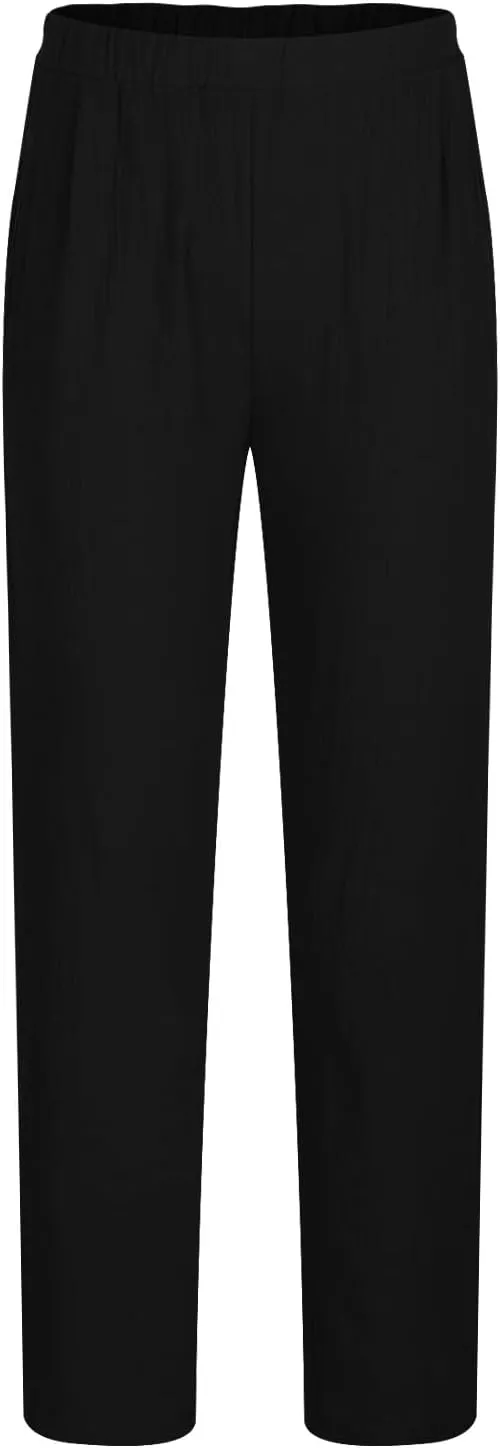 Aymnlox Mens Cotton Linen Pants Solid Color Loose Fit Chino Trousers Elastic Waist Tapered Parachute Casual Pants with Pocket