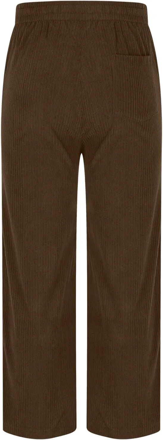 Aymnlox Mens Relaxed Fit Pants Casual Solid Vintage Drawstring Chino Trousers Straight Leg Elastic Waist Running Jogger Pants