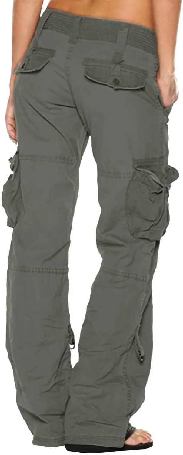 Bengbobar Cargo Pants Women Wide Leg Trousers Women Y2k Fashion Pants Straight Casual Pants Tactical Trousers with Pockets