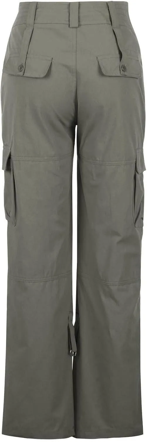 Bengbobar Cargo Pants Women Wide Leg Trousers Women Y2k Fashion Pants Straight Casual Pants Tactical Trousers with Pockets