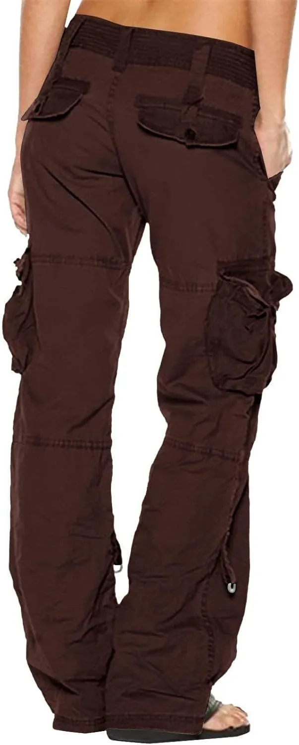 Bengbobar Cargo Pants Women Wide Leg Trousers Women Y2k Fashion Pants Straight Casual Pants Tactical Trousers with Pockets