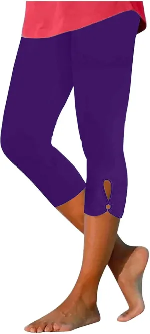 BOXIACEY Capri Leggings for Women 2025 High Waisted Yoga Capris Stretch Knee Length Leggings Cutout Workout Leggings