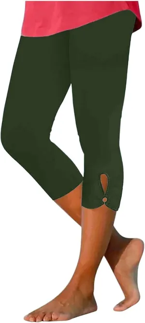 BOXIACEY Capri Leggings for Women 2025 High Waisted Yoga Capris Stretch Knee Length Leggings Cutout Workout Leggings