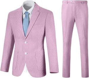 Boys Seersucker Suit 2 Pieces Boy Suits for Kids Tuxedos Blazers Jackets Pants Set for Teen Summer Beach Outfit Wedding