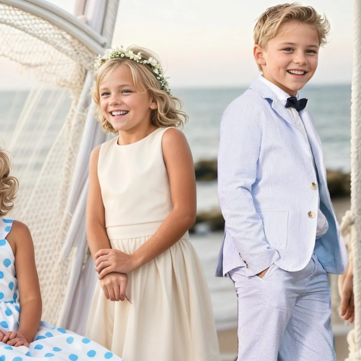 Boys Seersucker Suit 2 Pieces Boy Suits for Kids Tuxedos Blazers Jackets Pants Set for Teen Summer Beach Outfit Wedding