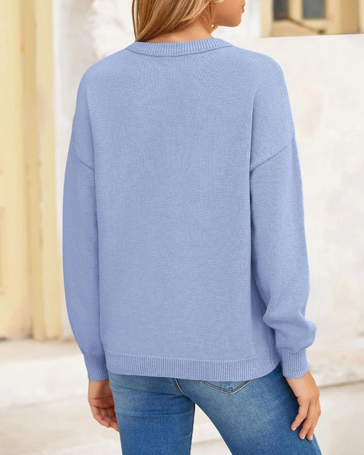 BTFBM Womens Loose Pullover Sweaters Fall Winter Clothes 2025 Crewneck Slouchy Sweater Long Sleeve Casual Knitted Tops