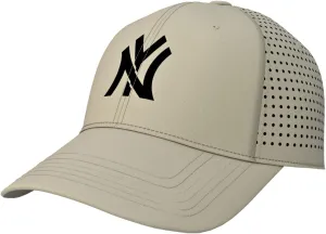 Classic NY Baseball Caps for Men and Women - 100% Cotton NY Cap with Adjustable Self Fabric Strap Closure, One Size Fits All Beige