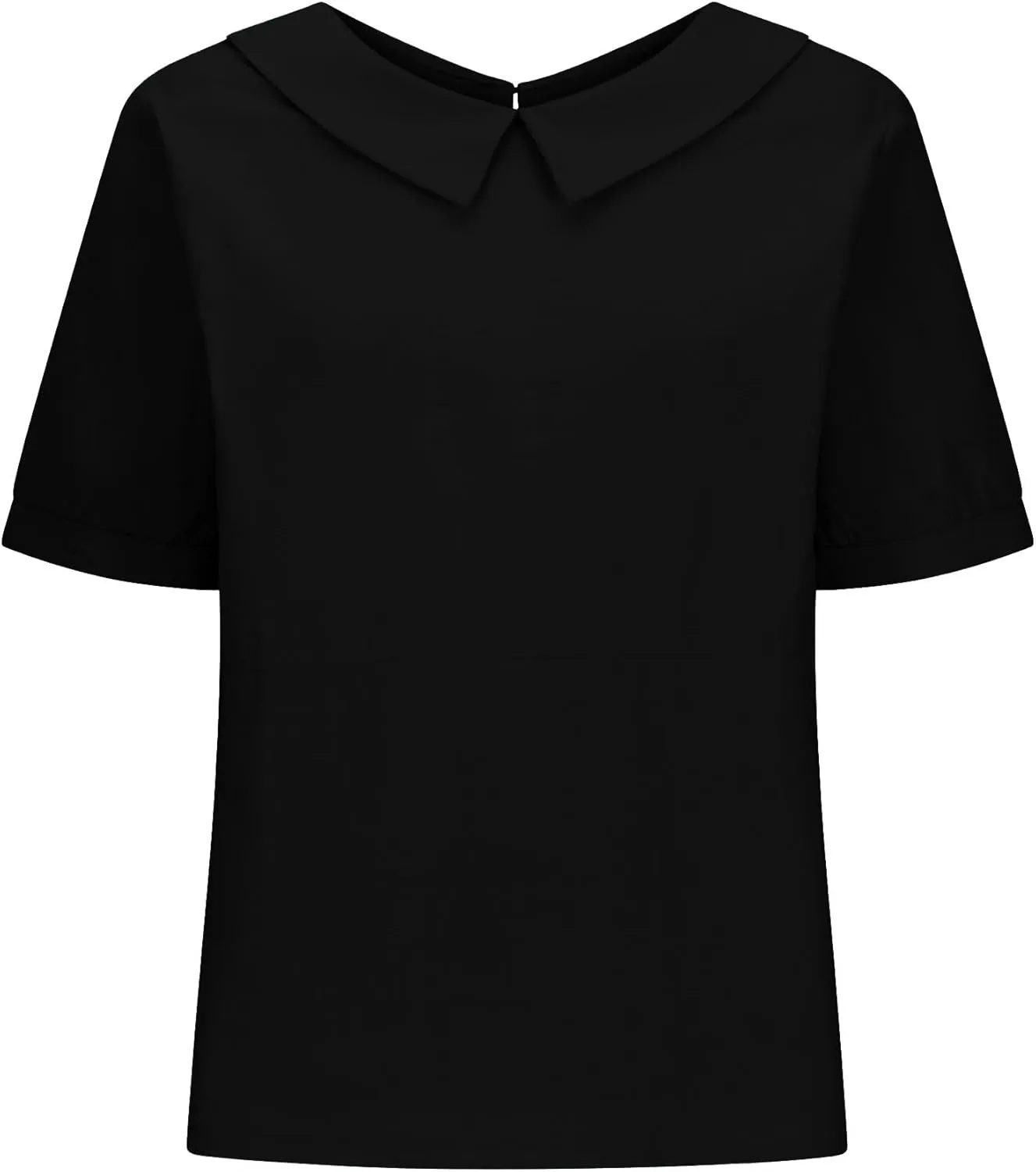 Cotton Linen Shirts for Women Summer Casual Short Sleeve Pullover Tops Comfy Loose Women's Lapel T Shirt