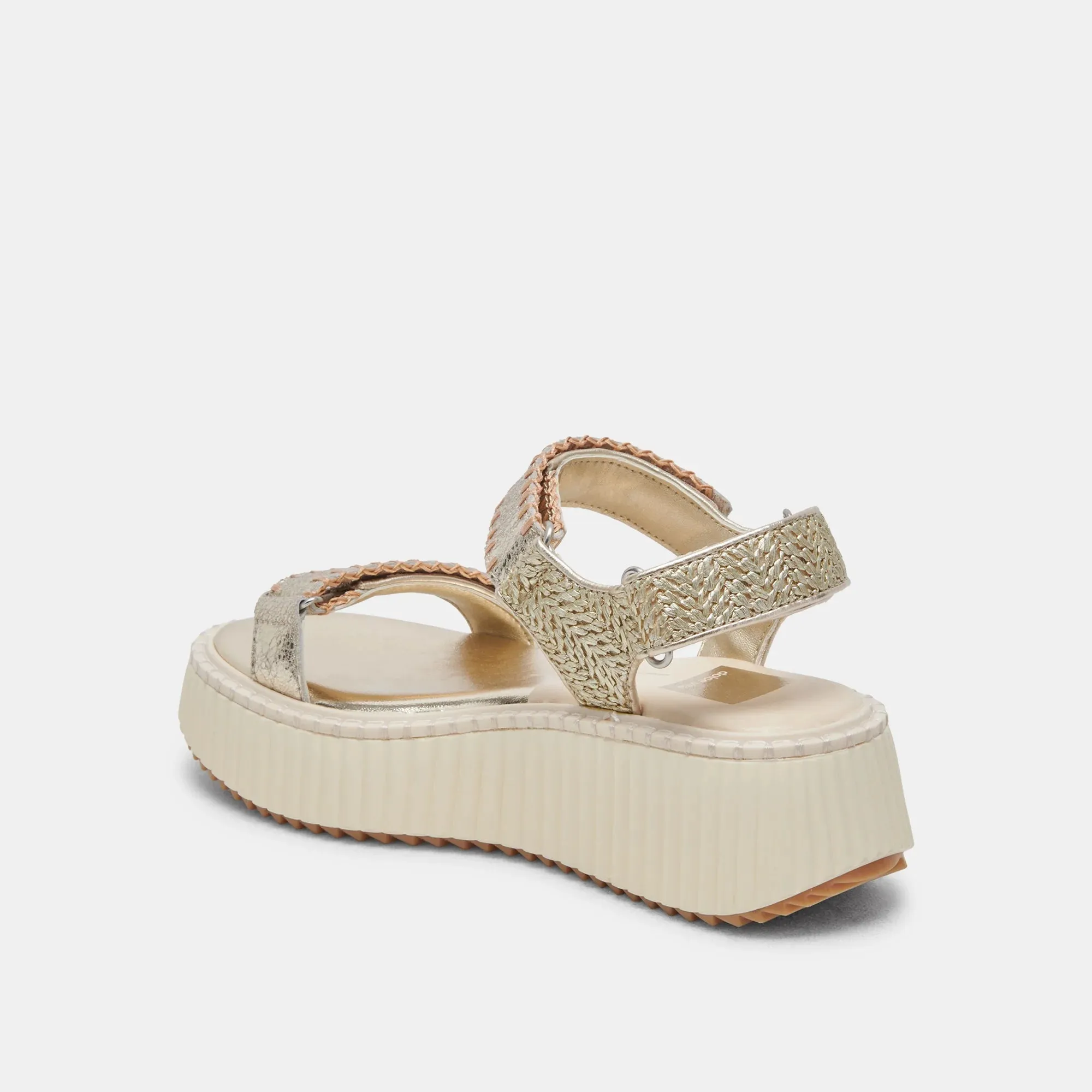 Debra Sandal in Platinum Distressed Leather