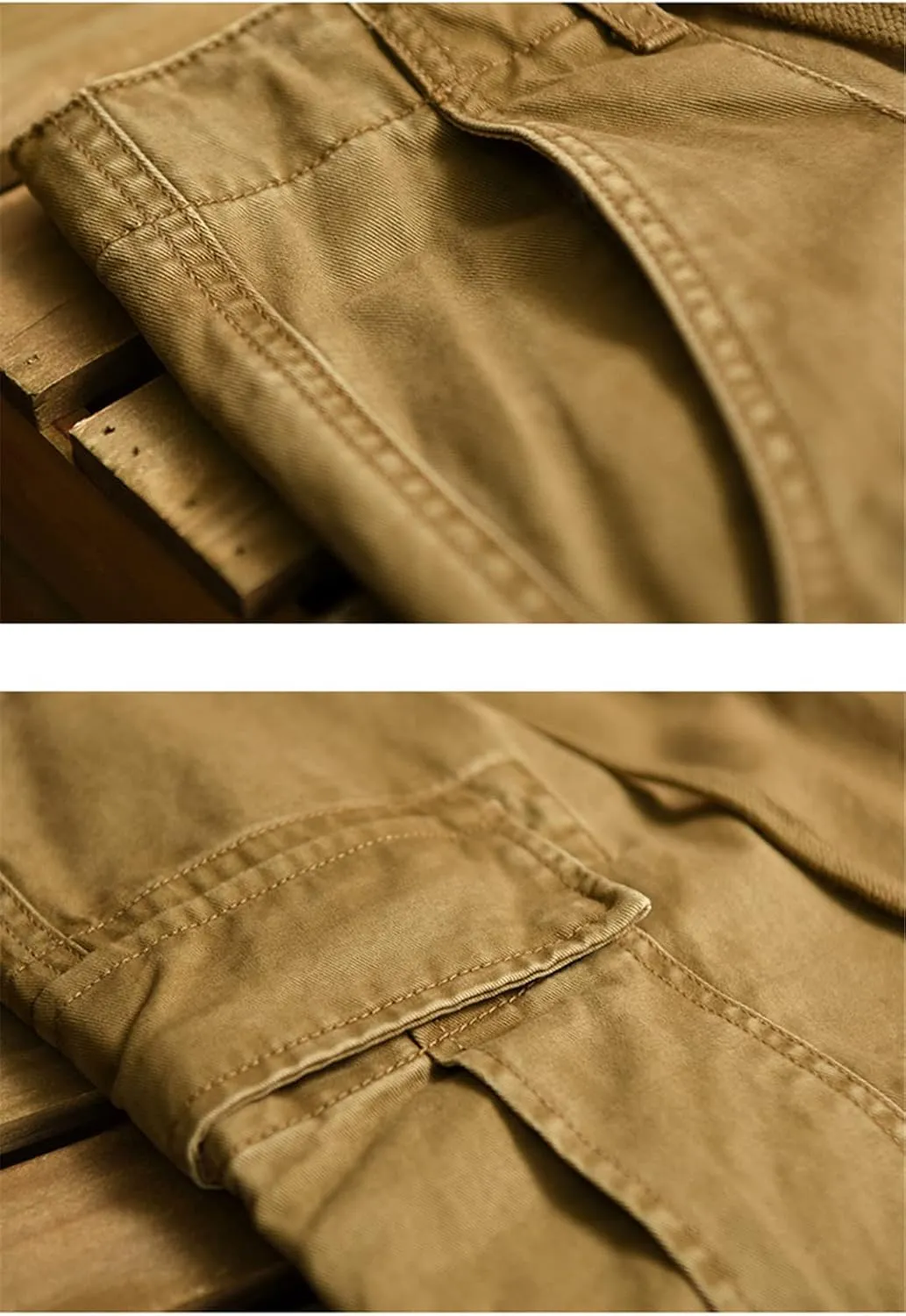 Disimlarl Men's Wide Leg Loose Casual Cargo Pants Cotton Comfortable Multi Pocket Trousers