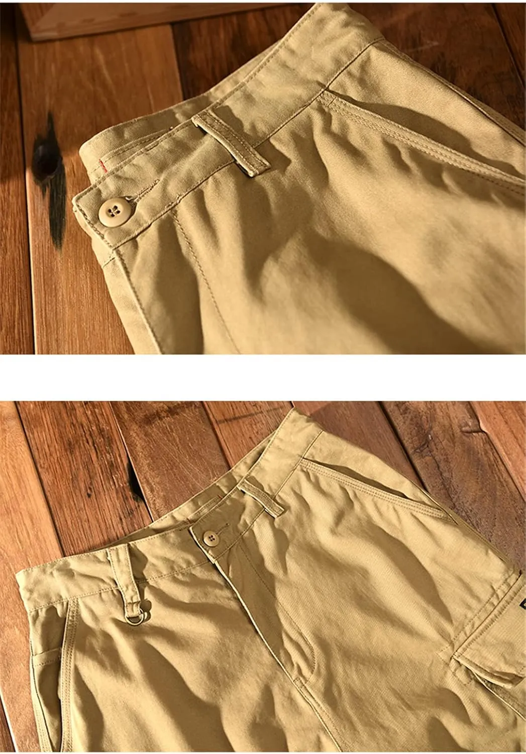 Disimlarl Spring Summer Men Cargo Pants Cotton Multi-Pockets Loose Vintage Casual Trouser