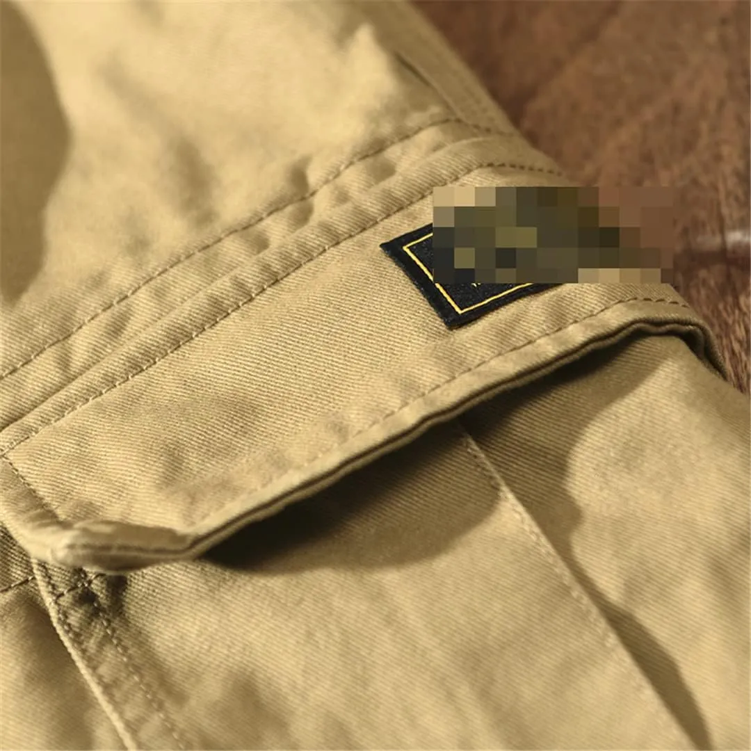 Disimlarl Spring Summer Men Cargo Pants Cotton Multi-Pockets Loose Vintage Casual Trouser
