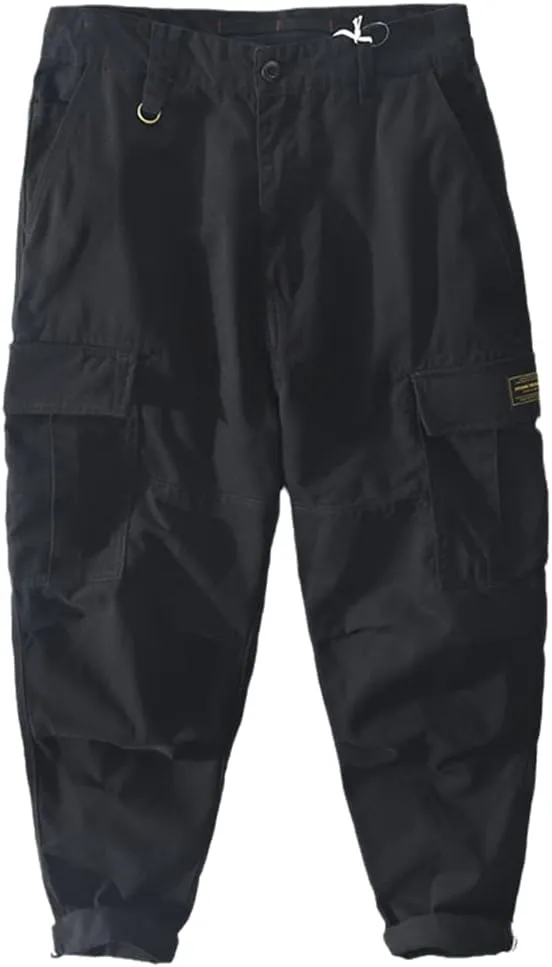 Disimlarl Spring Summer Men Cargo Pants Cotton Multi-Pockets Loose Vintage Casual Trouser