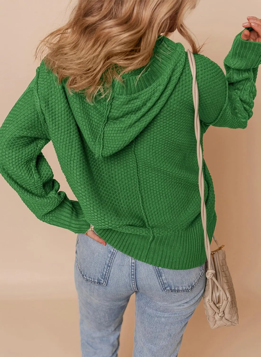 Dokotoo Oversized Sweaters for Women Casual Solid Long Sleeve Button Down Chunky Knit Hooded Cardigan Sweaters Coat