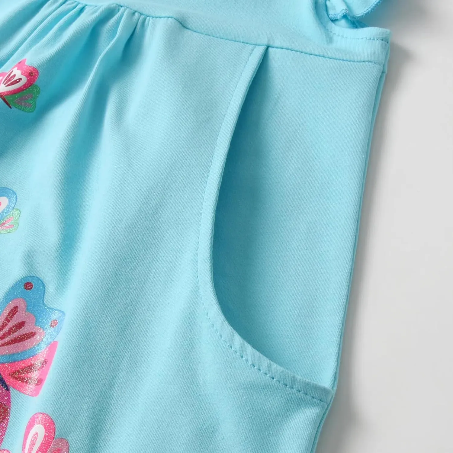 DXTON Toddler Girls Dresses Easter Rainbow Short Sleeve Cotton Casual Summer Birthday School Sundress
