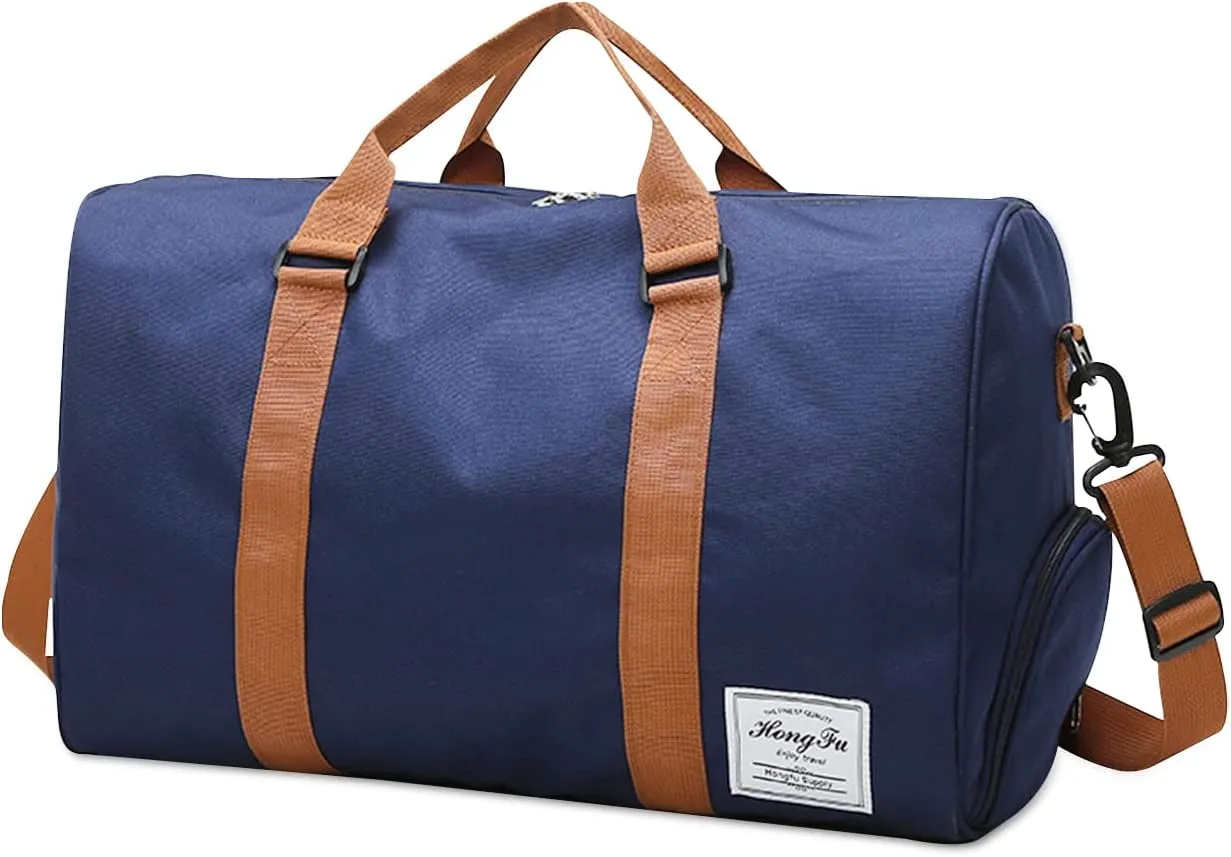 Ergocar Gym Sports Duffle Bag, Waterproof Travel Duffel Bag with Wet Pocket and Shoes Compartment, Big Capacity Holdall Sports Bags with Shoulder Strap, Durable for Gym, Sports, Travel, Swimming