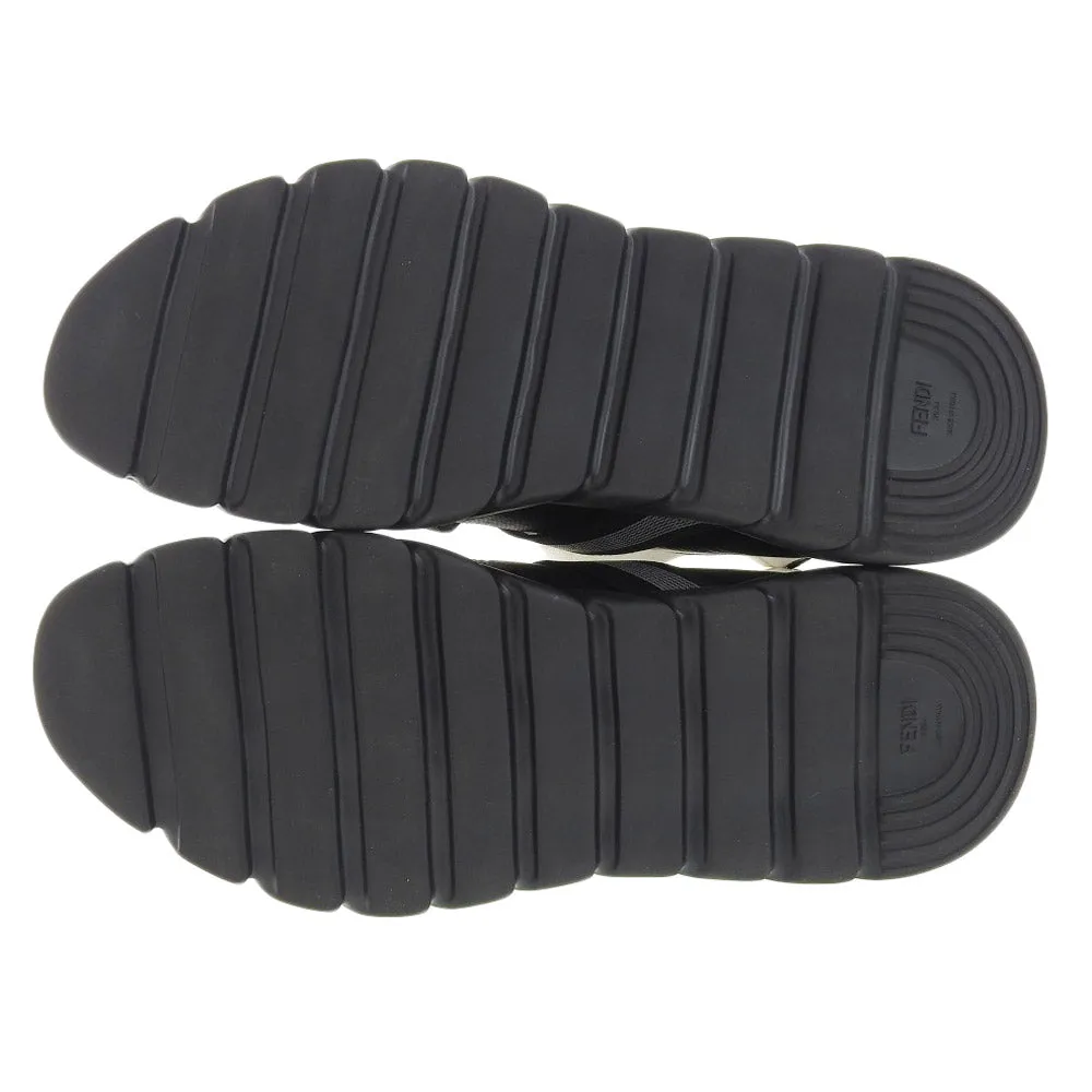 Fendi Canvas Belt Sneakers Black White