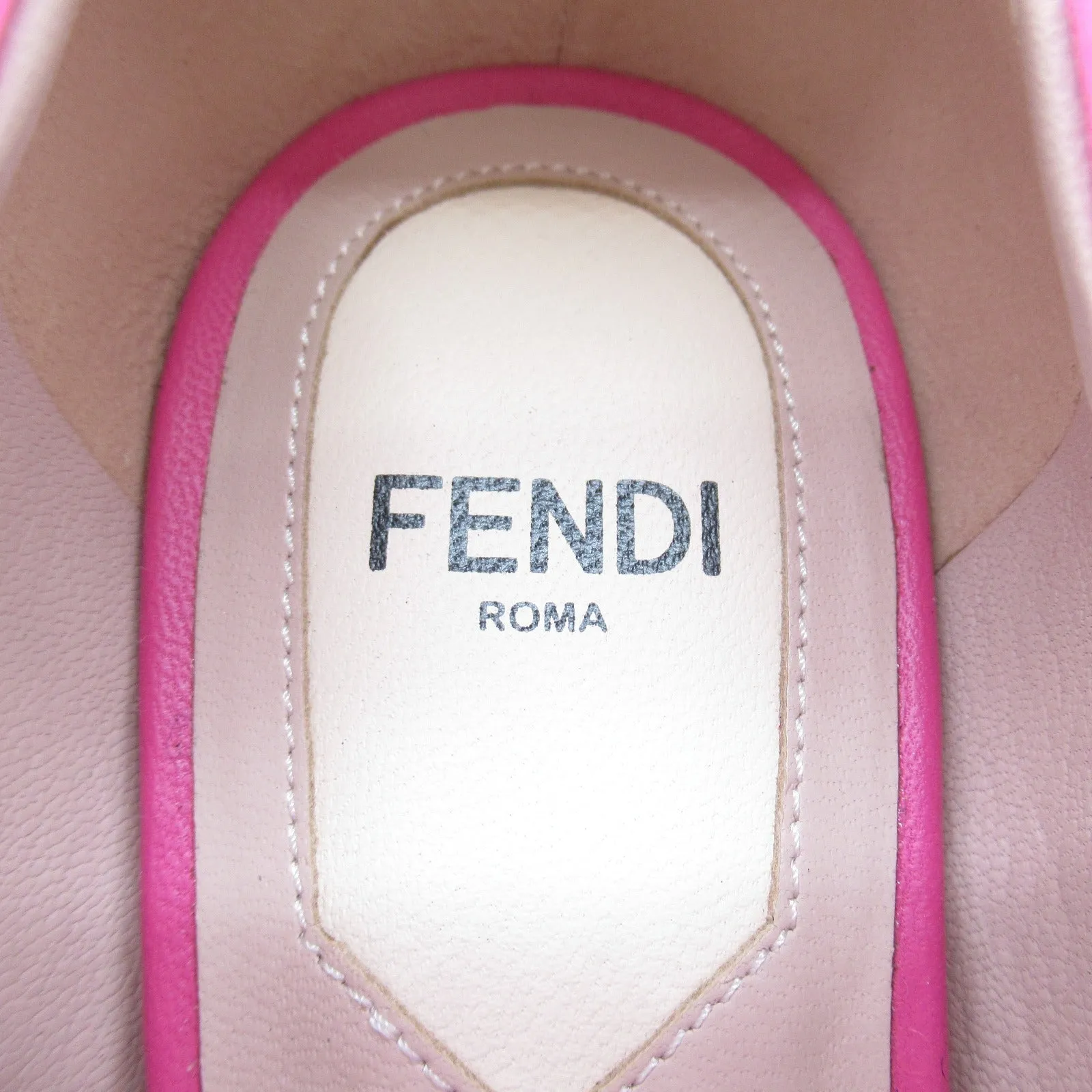 Fendi Canvas Belted Pumps Pink 188622