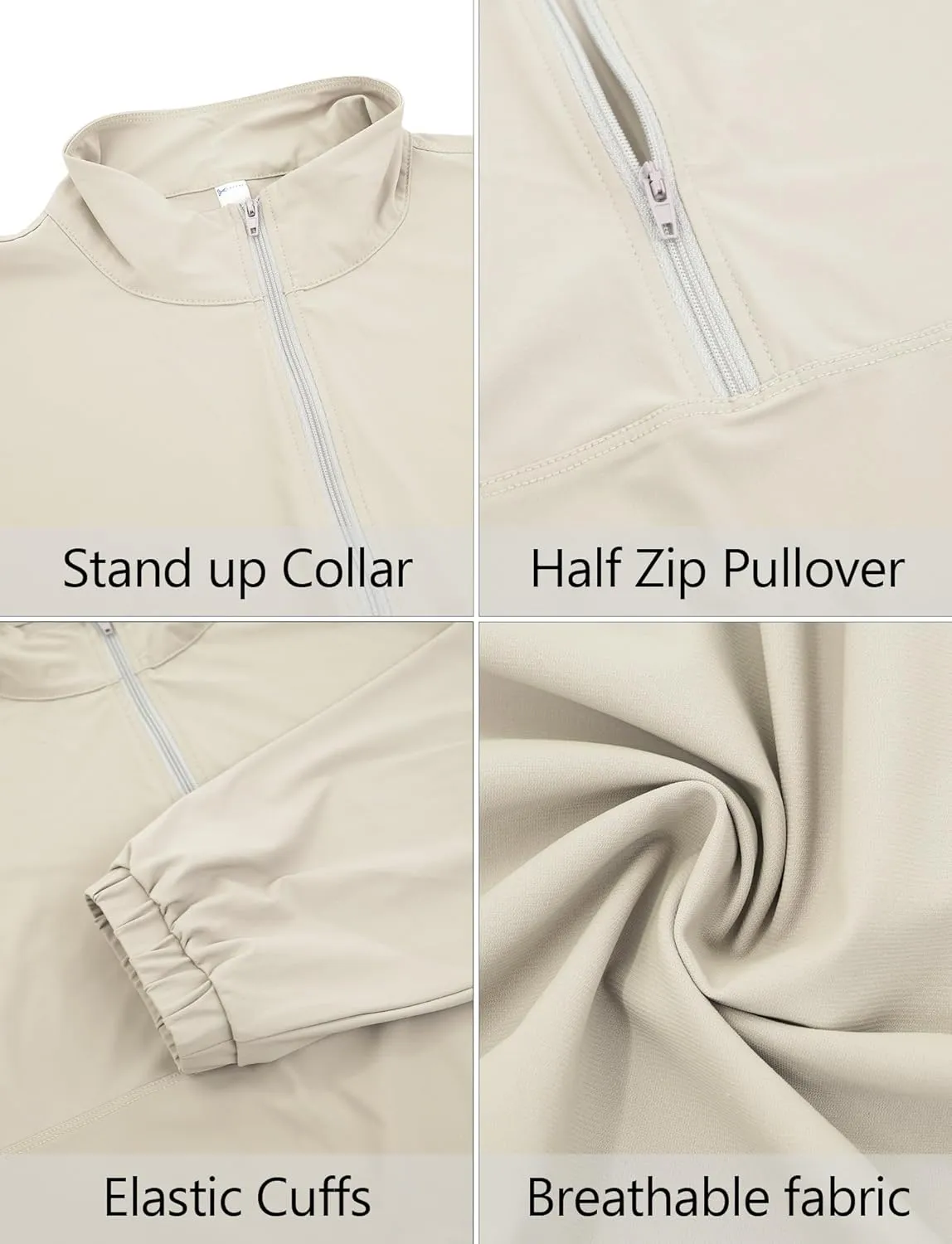 FEOYA Womens Half Zip Pullover Sweatshirt Quick Dry Cropped Jackets Long Sleeve Running Yoga Workout Shirts