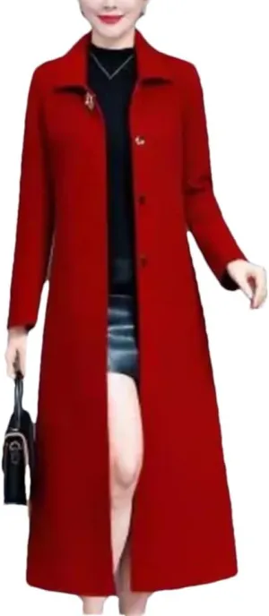 Fjnbbiot Double Face Cashmere Coat Female Autumn Winter Wool Blended Coats Over The Knee Windbreaker Outerwear