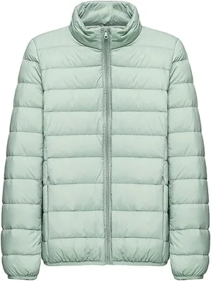 Fjnbbiot Women's Hiking Down Jacket Ultra Light Portable Duck Down Thermal Winter Coats Outdoor Camping Waterproof Puffer Jacket Rose Red L