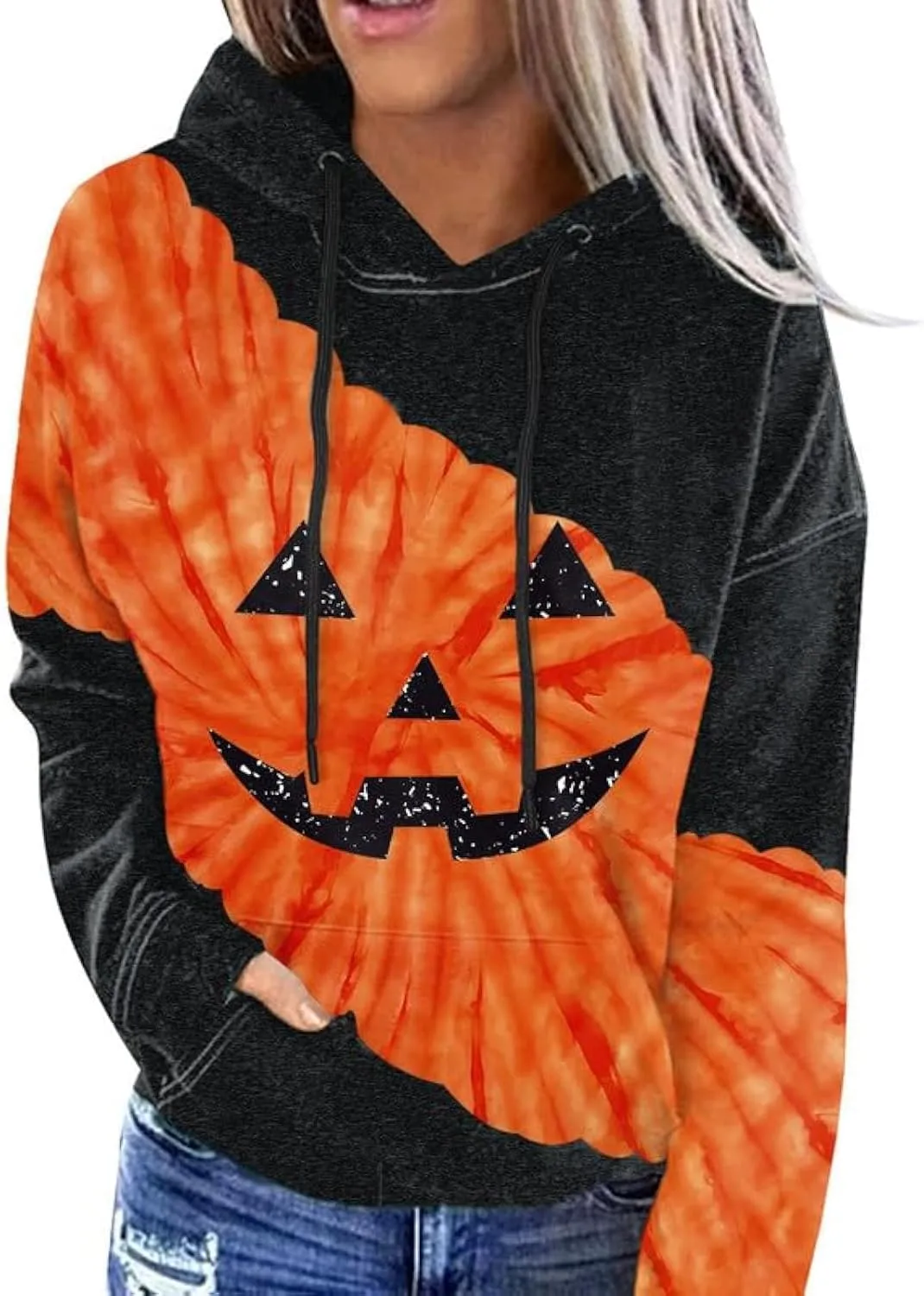 For G and PL Women's Halloween Long Sleeve Hoodie Graphic Drawstring Sweatshirt with Pocket