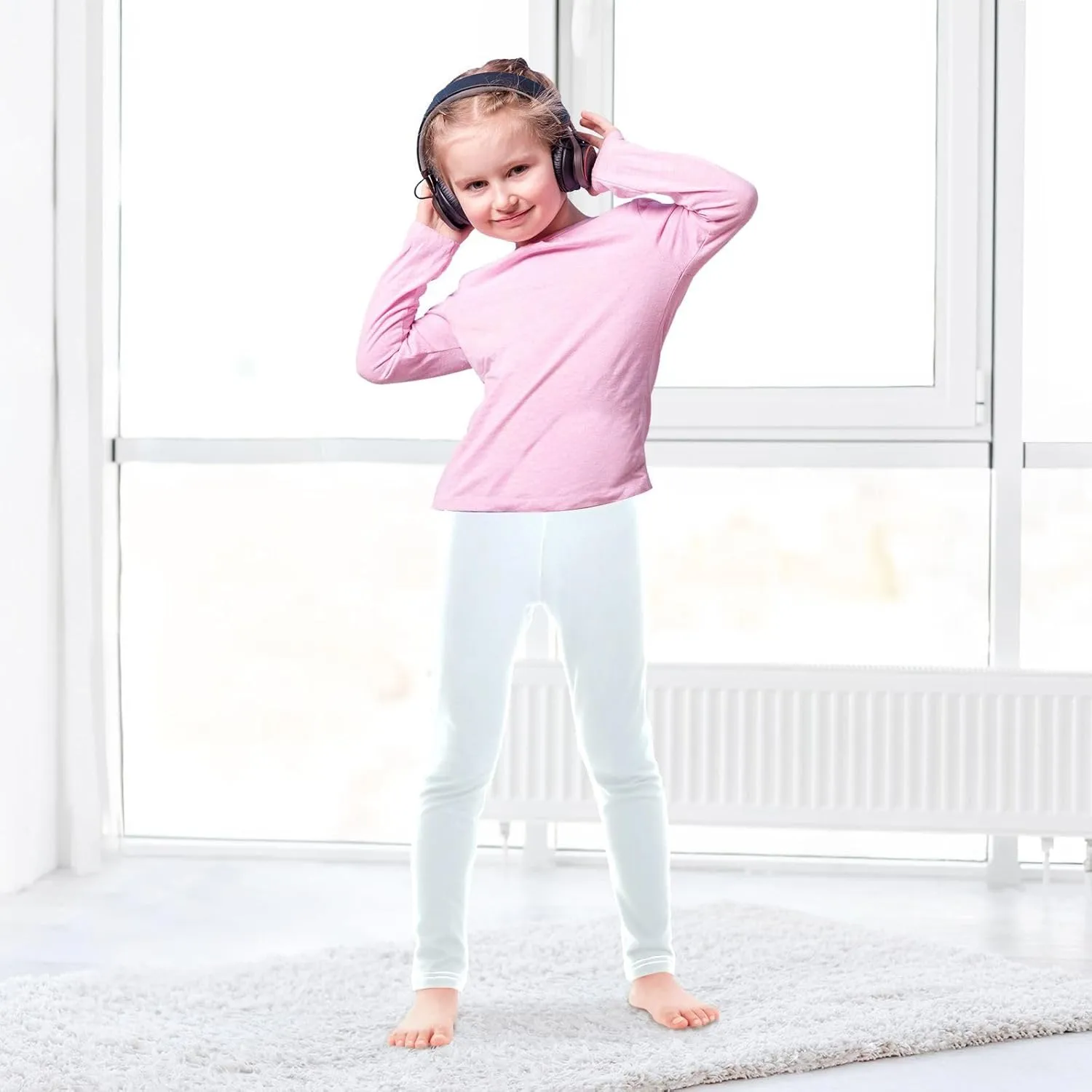 Girls Leggings Solid Toddler Footless Yoga Dance Pants Stretch High Waisted Leggings Size 4T -10Y