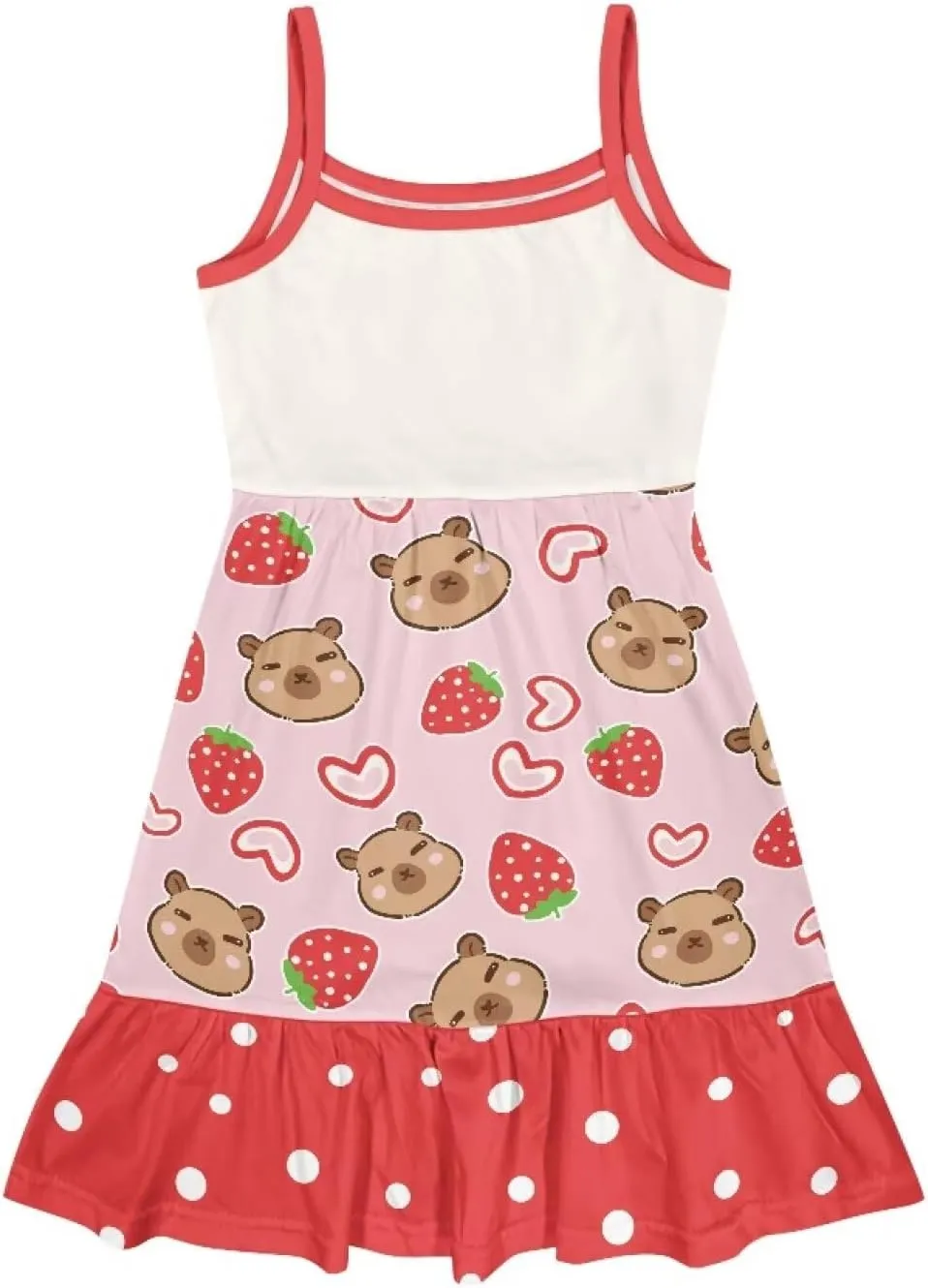 Girls Summer Dress 3-14 Y Kids Casual Spaghetti Strap Tiered Midi Dresses Cute Twirly Skater Party Sundress