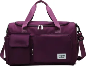 Gym Bag with Shoes Compartment,28L Waterproof Duffel Bag,Reusable Gym Duffle Bag for Sports Travel Workout Yoga