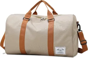 Gym Sports Duffle Bag, Waterproof Travel Duffel Bag with Wet Pocket and Shoes Compartment, Big Capacity Holdall Sports Bags with Shoulder Strap, Durable for Gym, Sports, Travel, Swimming