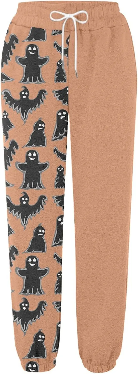 Halloween Sweatpants Joggers Pants Workout High Waisted Drawstring Yoga Pants Casual Cinch Bottom Sweatpants Pockets