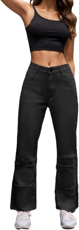High Waisted Flare Jeans for Women Skinny Flared Bootcut Denim Jegging Classic Stretch Curvy Bell Bottom Jeans