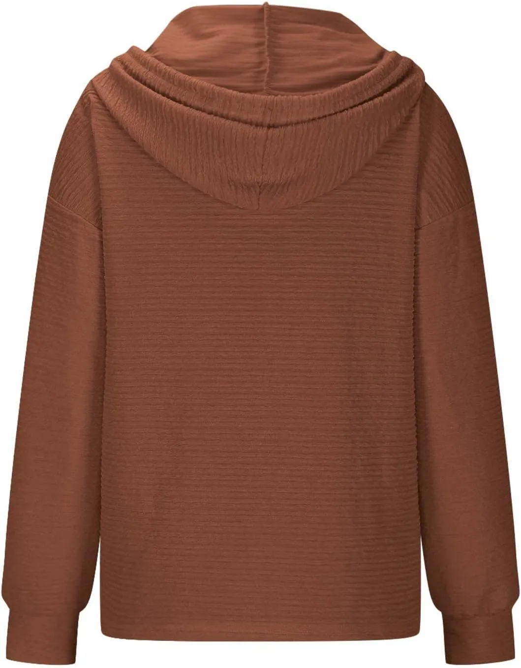 Hoodies for Women 2024 Fashion Fall V Neck Button Down Long Sleeve Casual Cute Hooded Sweatshirts Drawstring Tops