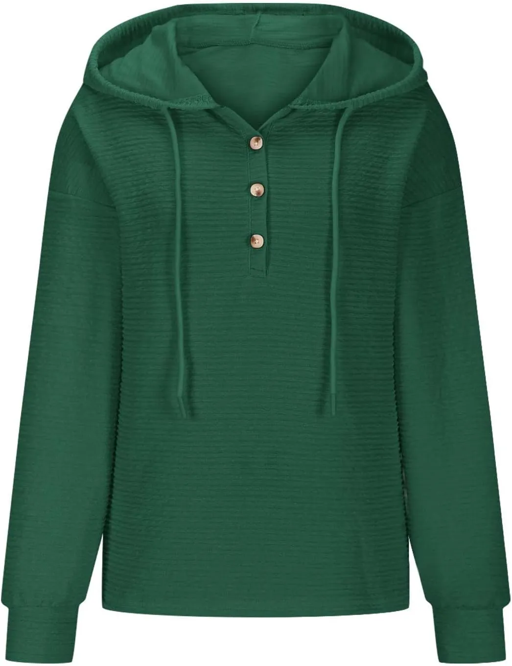 Hoodies for Women 2024 Fashion Fall V Neck Button Down Long Sleeve Casual Cute Hooded Sweatshirts Drawstring Tops
