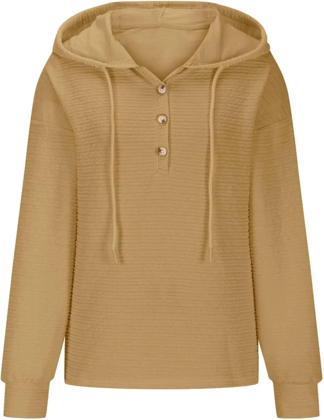 Hoodies for Women 2024 Fashion Fall V Neck Button Down Long Sleeve Casual Cute Hooded Sweatshirts Drawstring Tops