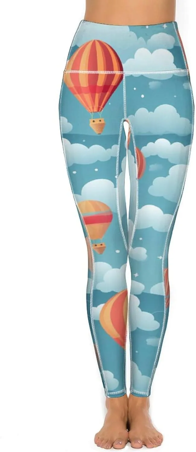 Hot Air Balloon Women's Yoga Pants Leggings with Pockets High Waist Compression Workout Pants