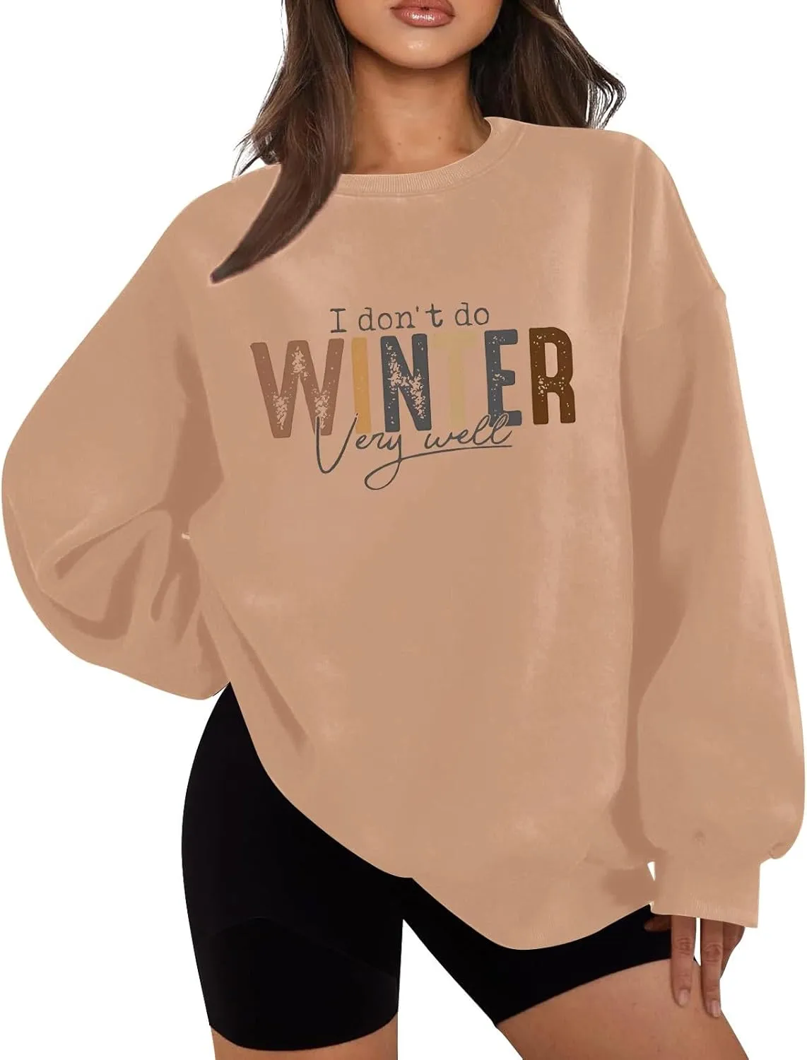 I Don't Do Winter Very Well Sweatshirts For Women Cute Graphic Crewneck Pullover Tops Casual Long Sleeve Shirts