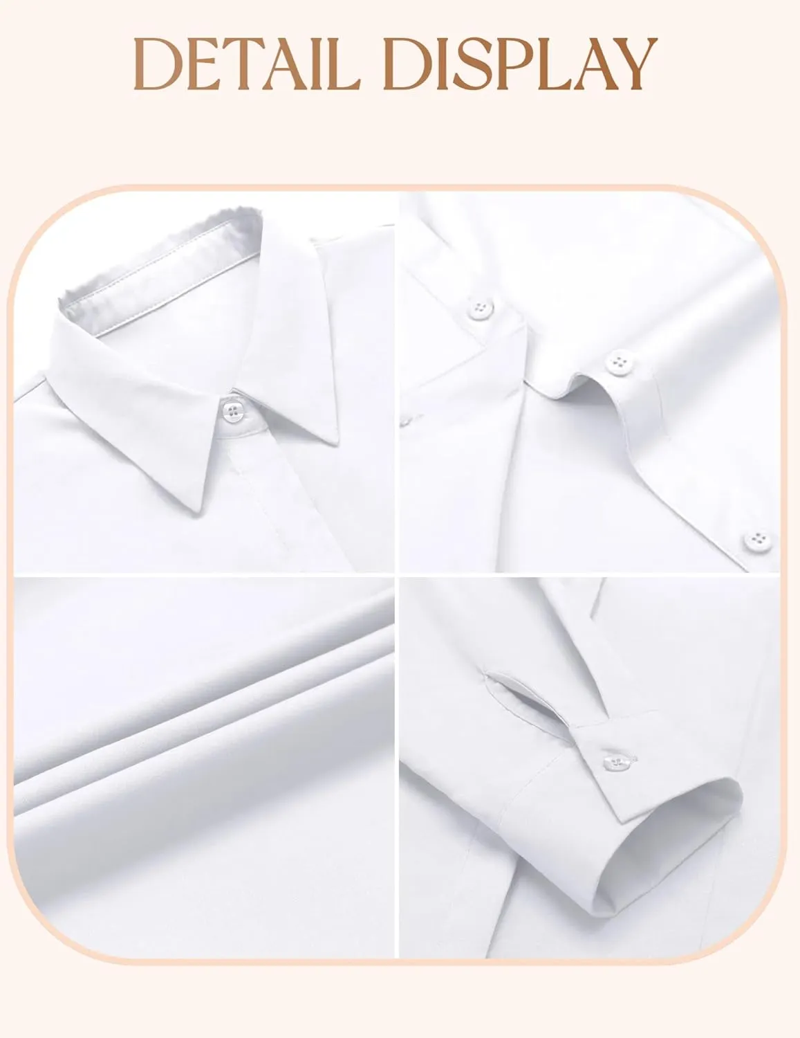 IN'VOLAND Women's Plus Size Button Down Shirts Long Sleeve Collared Casual Shirt Office Work Blouse Tops