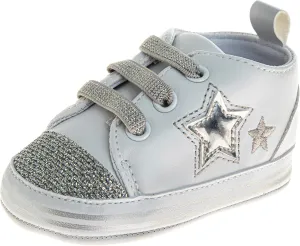 Josmo Infant Girls Fashion Sneakers Newborn Soft Sole Star and Heart First Walking Shoes Size 2-4 Infant