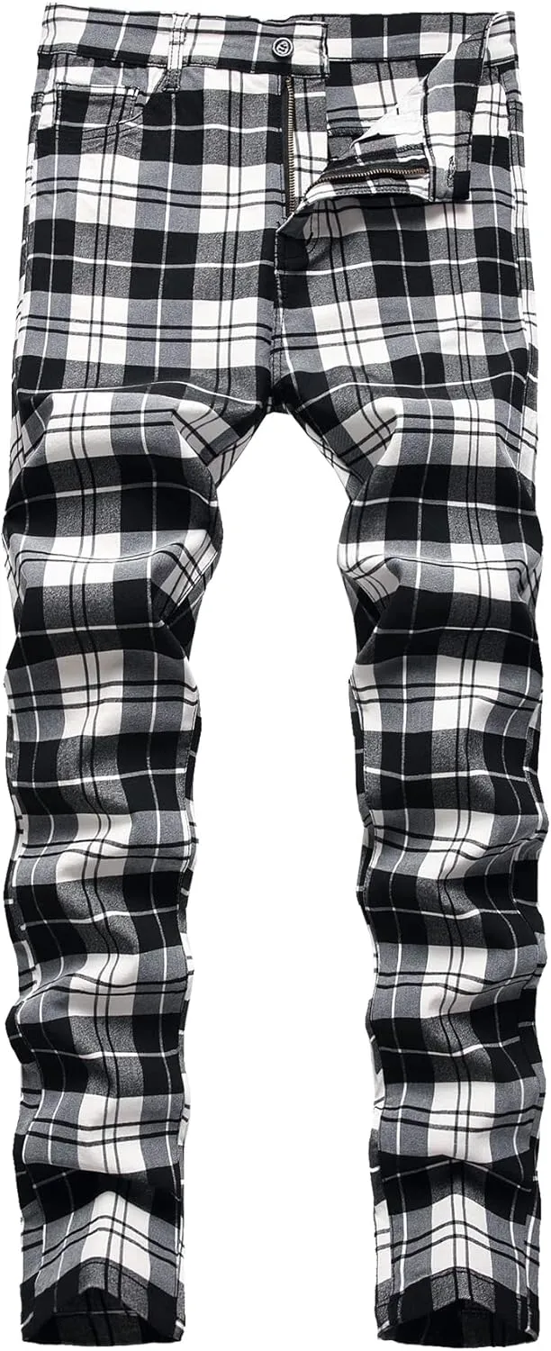 Keevoom Mens Stretch Skinny Flat-Front Fashion Style Comfy Solid Casual Slim Fit Business Dress Chinos Pants
