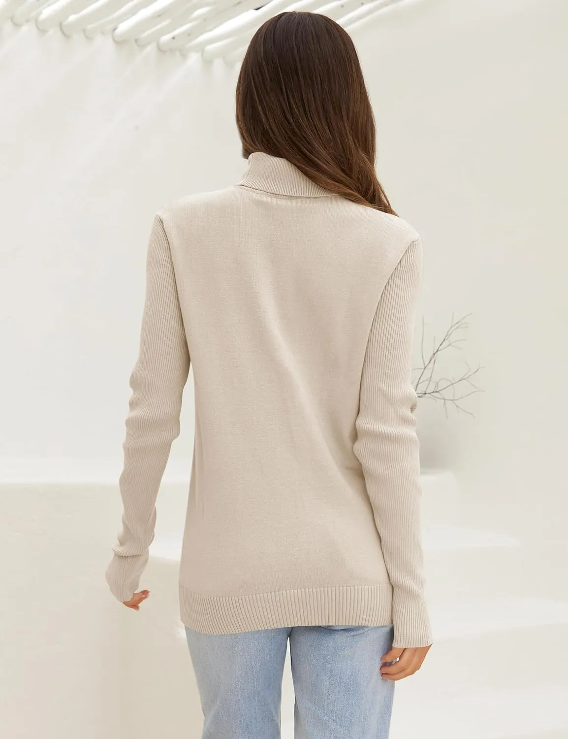 LEANI Womens 2024 Turtleneck Sweaters Cable Knit Long Sleeve Pullover Sweater Jumper