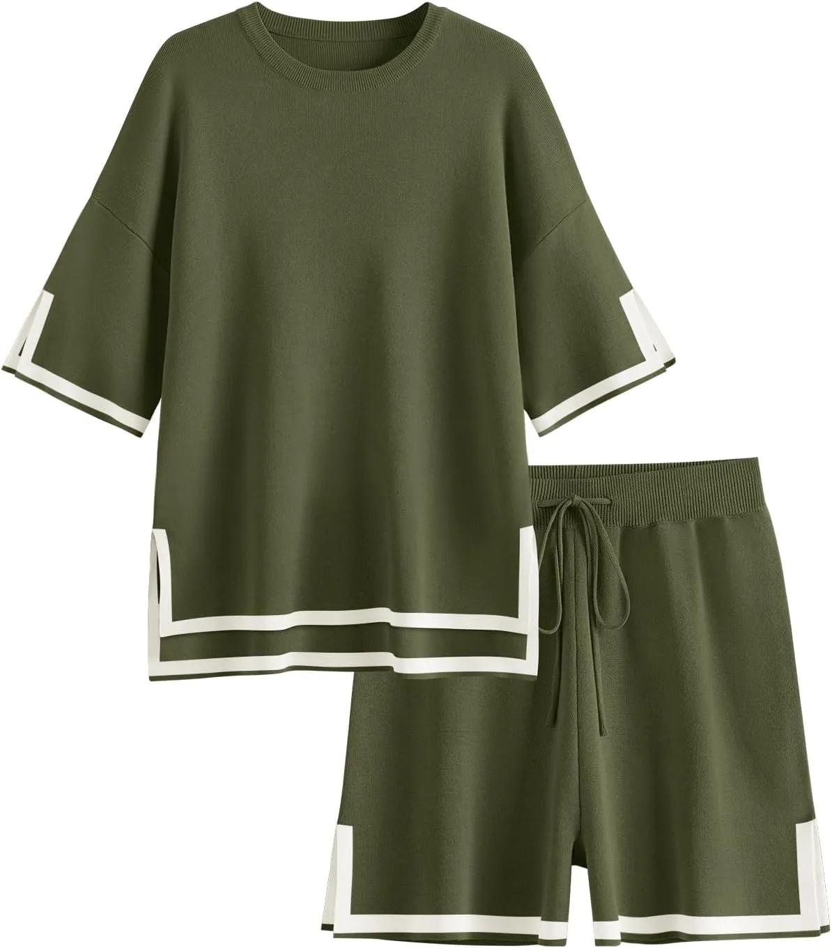 LILLUSORY 2 Piece Sets for Women Summer 2025 Two Piece Matching Lounge Sets Short Casual Outfits Cute Vacation Clothes