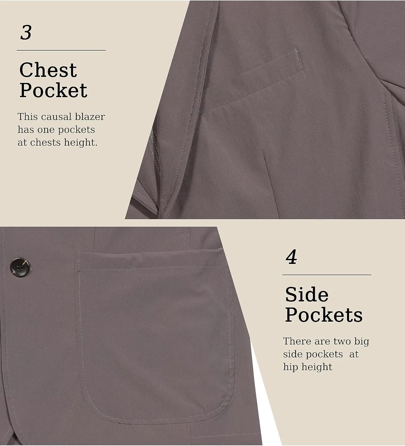 Little Donkey Andy Men's Blazer Jackets Business Casual Suit Lightweight Two Button Sport Coat
